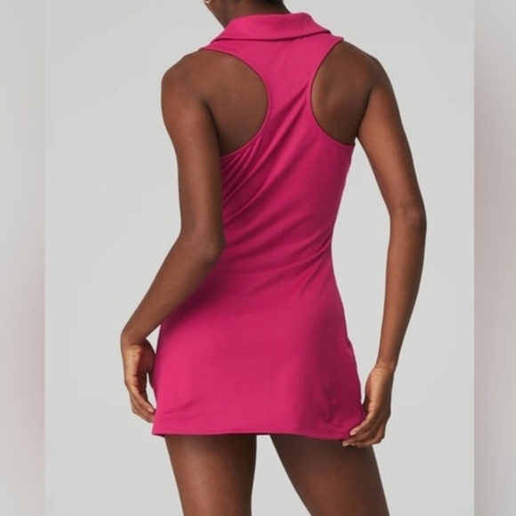 Alo Yoga Charmed Pink Tennis Sleeveless Polo Mini  Dress Size Small - Picture 7 of 16